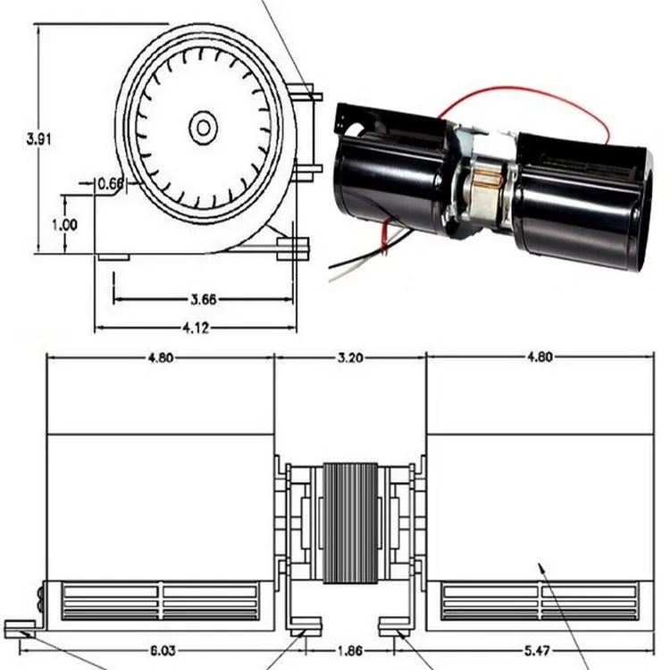 DOUBLE CAGE BLOWER 144 CFM 115V
