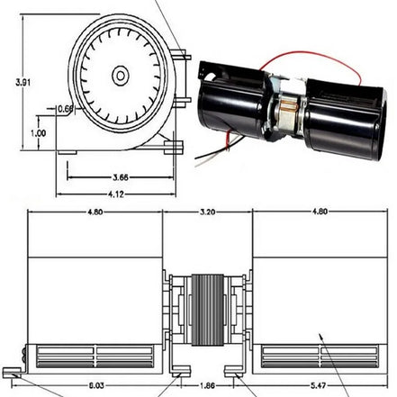 DOUBLE CAGE BLOWER 144 CFM 115V