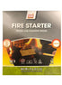 Fire starter box featuring wood and paraffin sticks, labeled for 96 sticks, with a burning fire graphic.