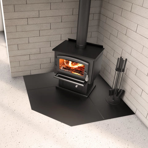 BLACK STEEL HEARTH PAD 60" - CORNER