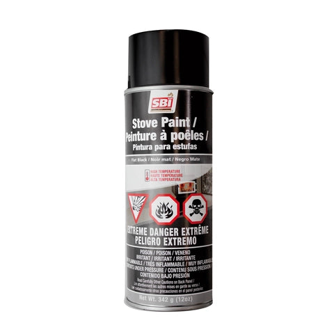 FLAT BLACK STOVE PAINT - 342 g (12oz) AEROSOL