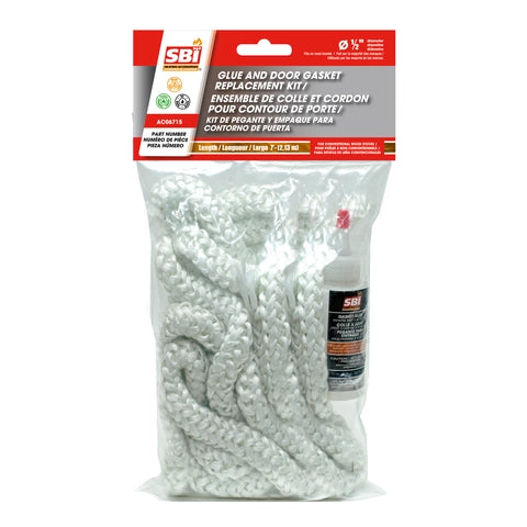 GLUE AND 1/2" x 7' WHITE DOOR GASKET KIT