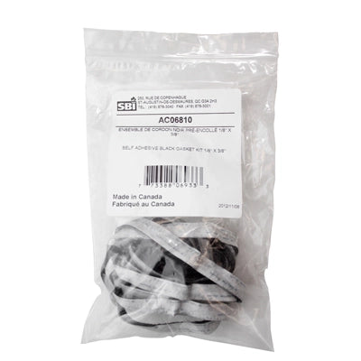1/8" x 3/8" x 6' SELF-ADHESIVE BLACK GASKET