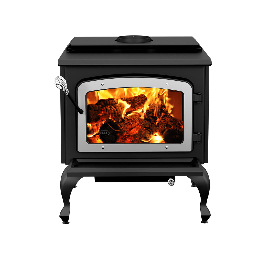 ESCAPE 1800 - ON LEGS & BRUSHED NICKEL DOOR - Wood Stoves (view 3)