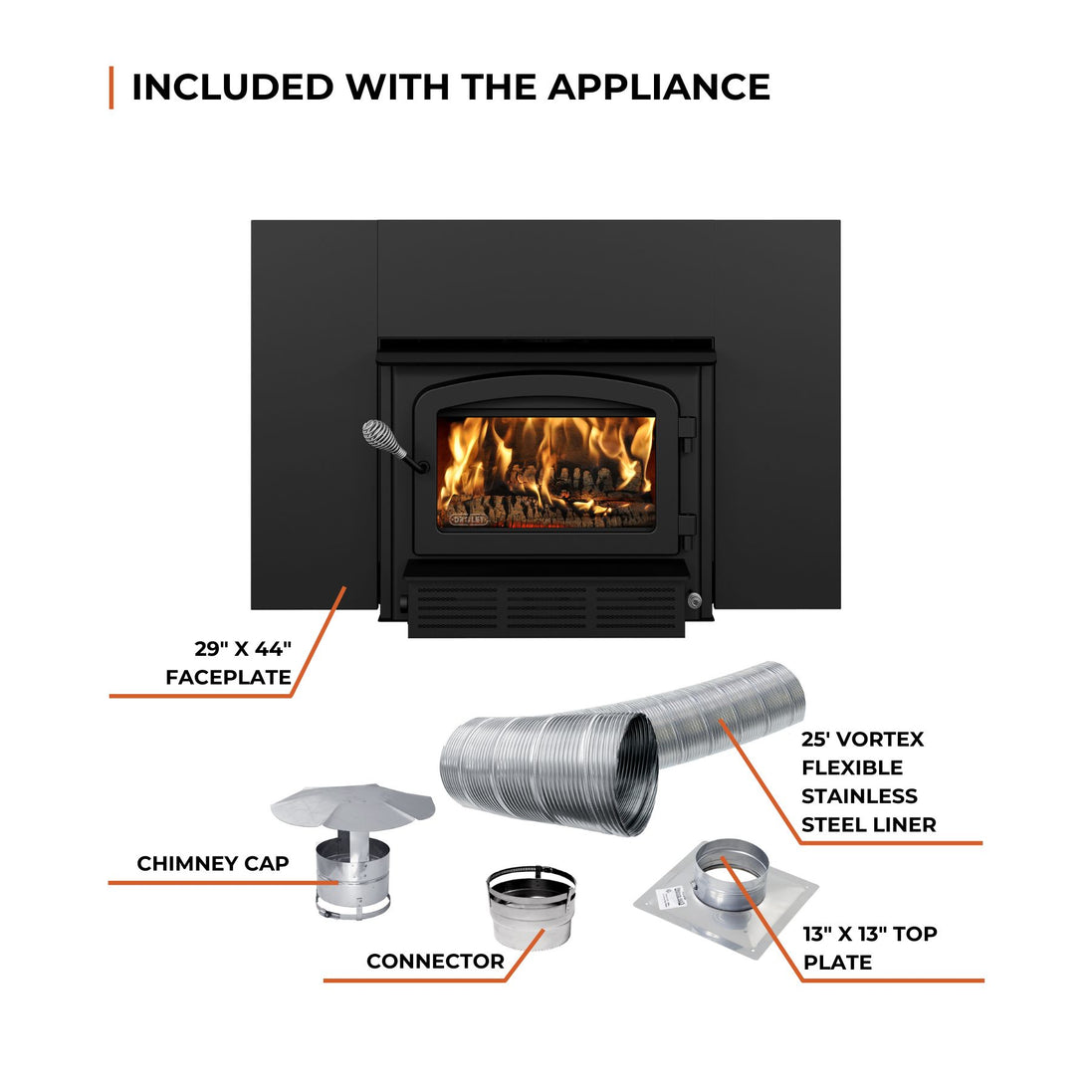 ESCAPE 1500-I + FACEPLATE + 25' LINER KIT - Wood Inserts (view 2)