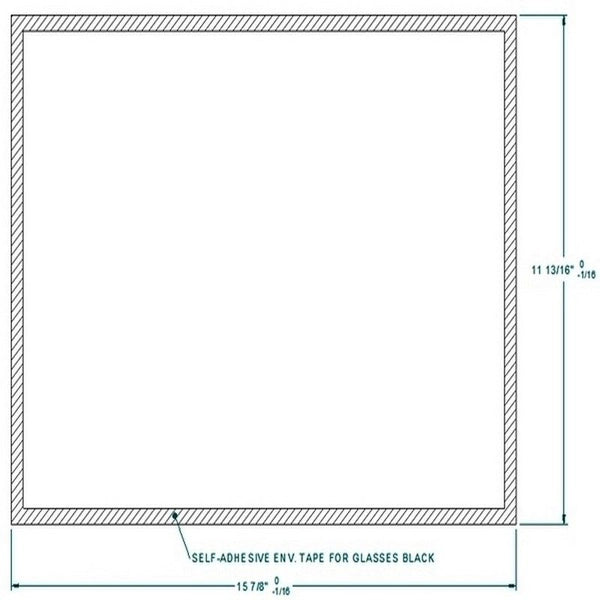 15 7/8"W x 11 13/16"H GLASS WITH GASKET