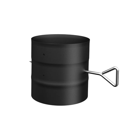 BLACK SINGLE WALL PIPE SECTION WITH DAMPER 6"Ø