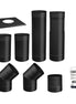 KIT DE TUYAU À PAROI SIMPLE NOIR DE 6" DE Ø - À FIXER AU MUR 