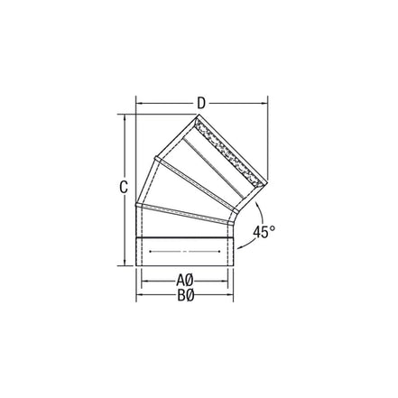 45° ELBOW 6" VORTEX DOUBLE WALL