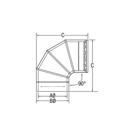 90° ELBOW 6" VORTEX DOUBLE WALL