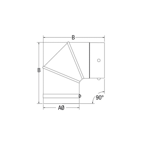 4" X 90° PELLET ELBOW (UNPAINTED) - Pellet Vent (view 2)