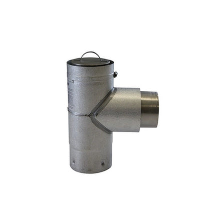3" PELLET STOVE ADAPTER TEE WITH CAP (UNPAINTED)