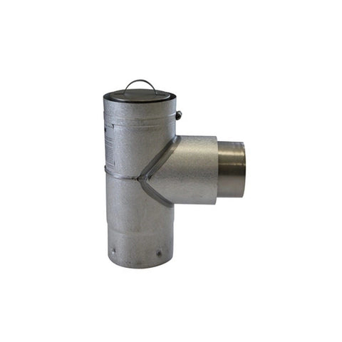 3" PELLET STOVE ADAPTER TEE WITH CAP (UNPAINTED)