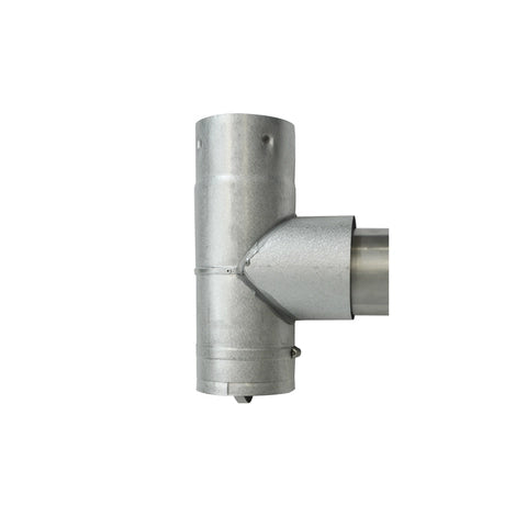 4" TO 3" PELLET STOVE TEE AND CAP ADAPTER (UNPAINTED)