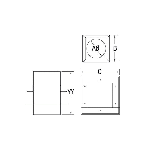 VORTEX 3" SQUARE PELLET CEILING SUPPORT