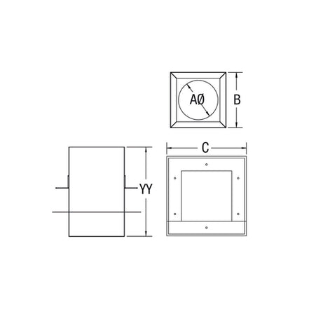 VORTEX 3" SQUARE PELLET CEILING SUPPORT